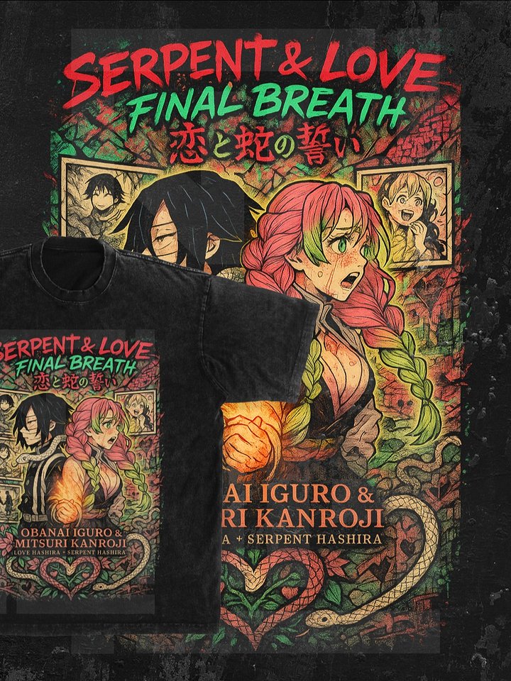 OBANAI IGURO and MITSURI KANROJI Demon slayer | Kimetsu no Yaiba t-shirt PNG design product image (1)