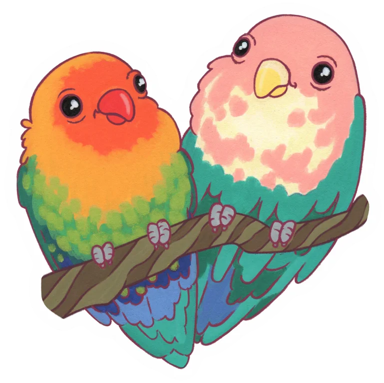 sticker : lovebirds product image (1)