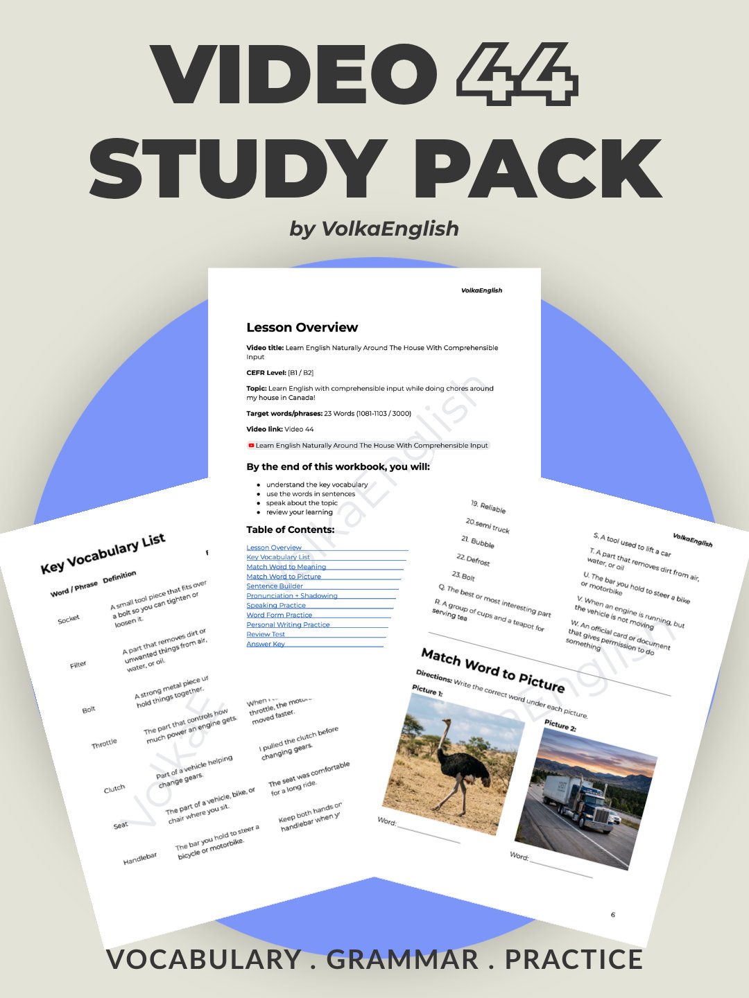 Learn English Naturally Around The House With Comprehensible Input - Video 44 Study Pack product image (1)