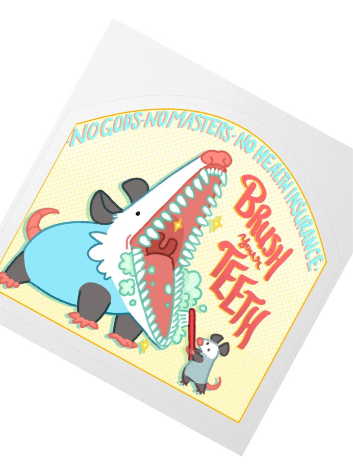 Brush your teeth possum sticker product image (4)
