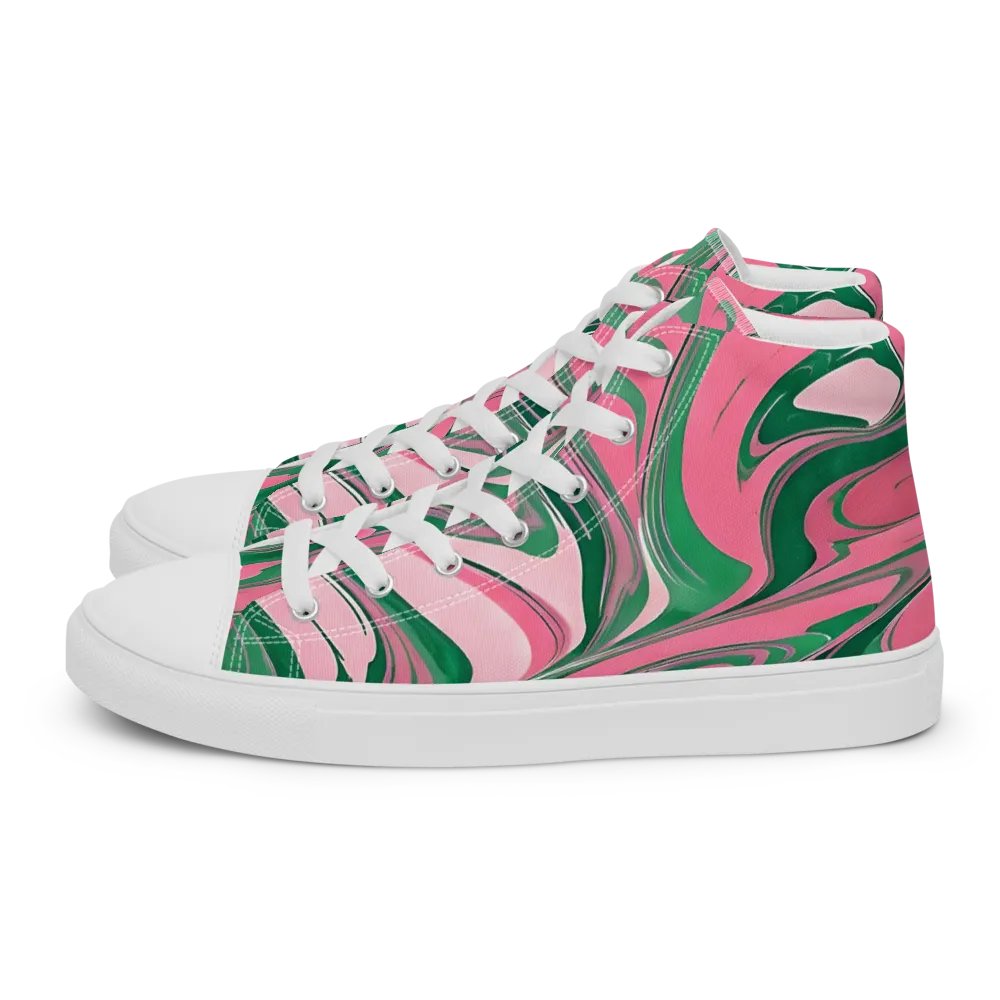 Women's Oh So Pretty Pink & Green Painted High Tops product image (4)