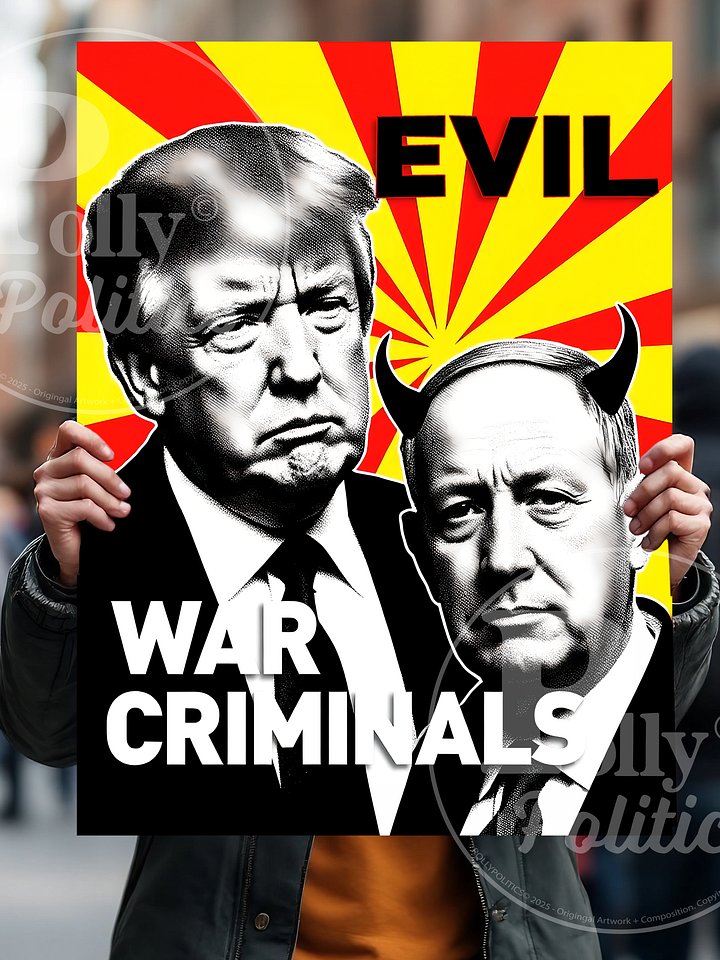 Nethanyahu Trump War Protest Sign product image (1)