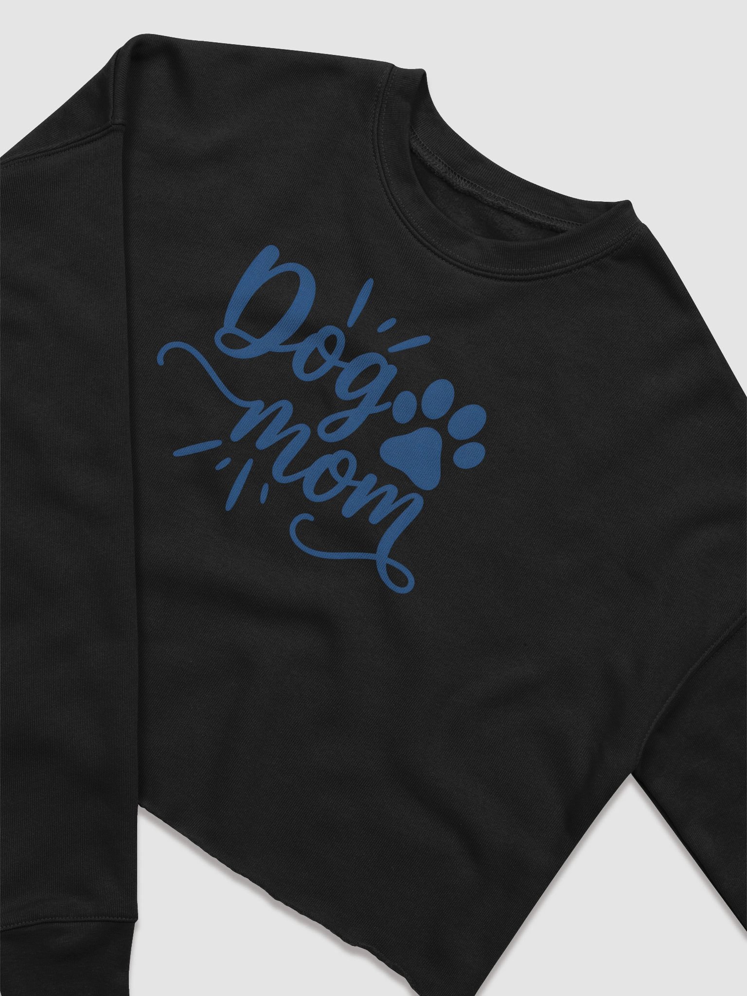 Dog Mom Crop Top with Paw Print | Handwritten Style Pet Lover Tee | Cute Gift for Dog Moms product image (2)