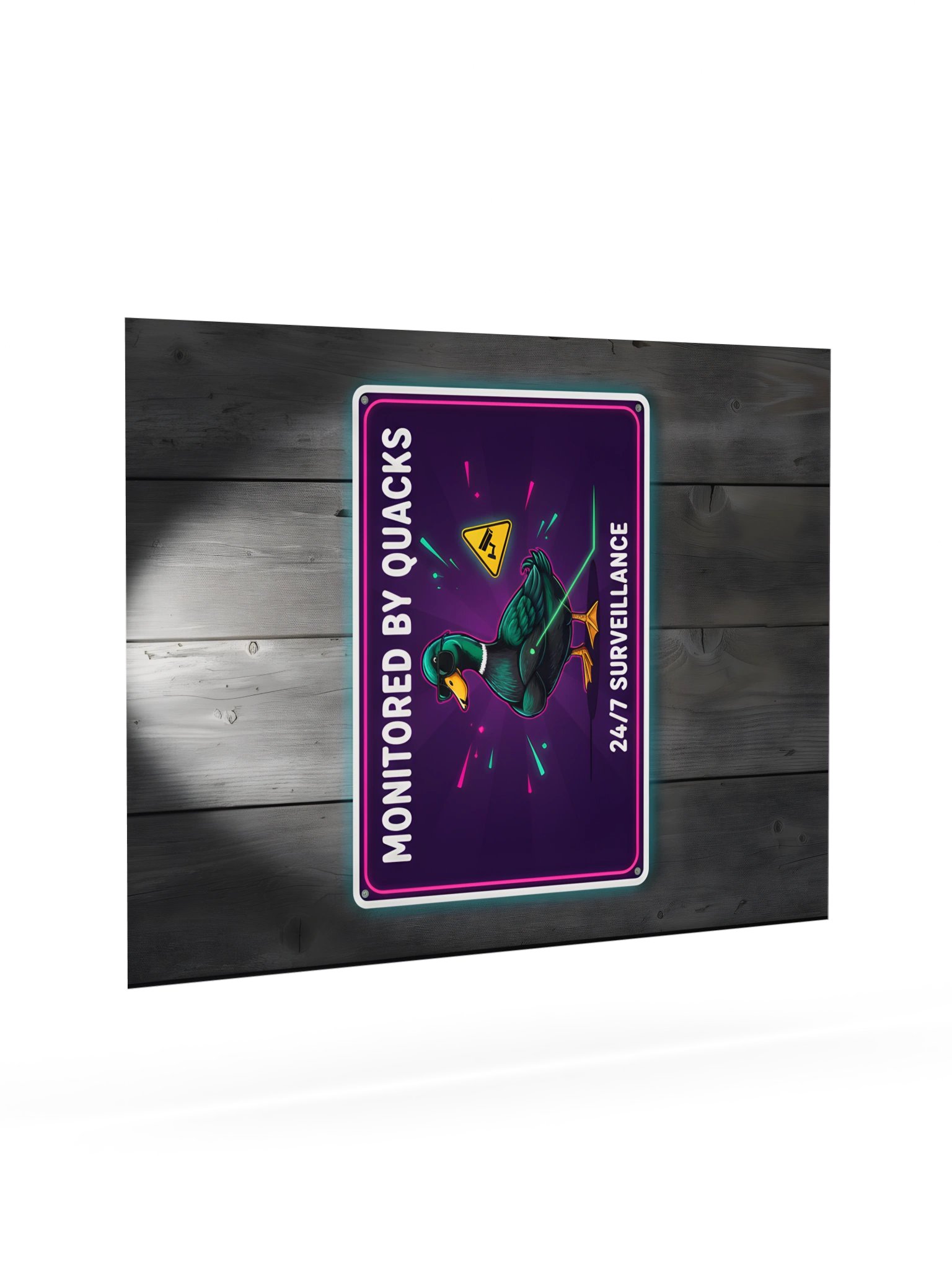 Monitored by Quacks Neon-Look Sign Art Poster product image (32)