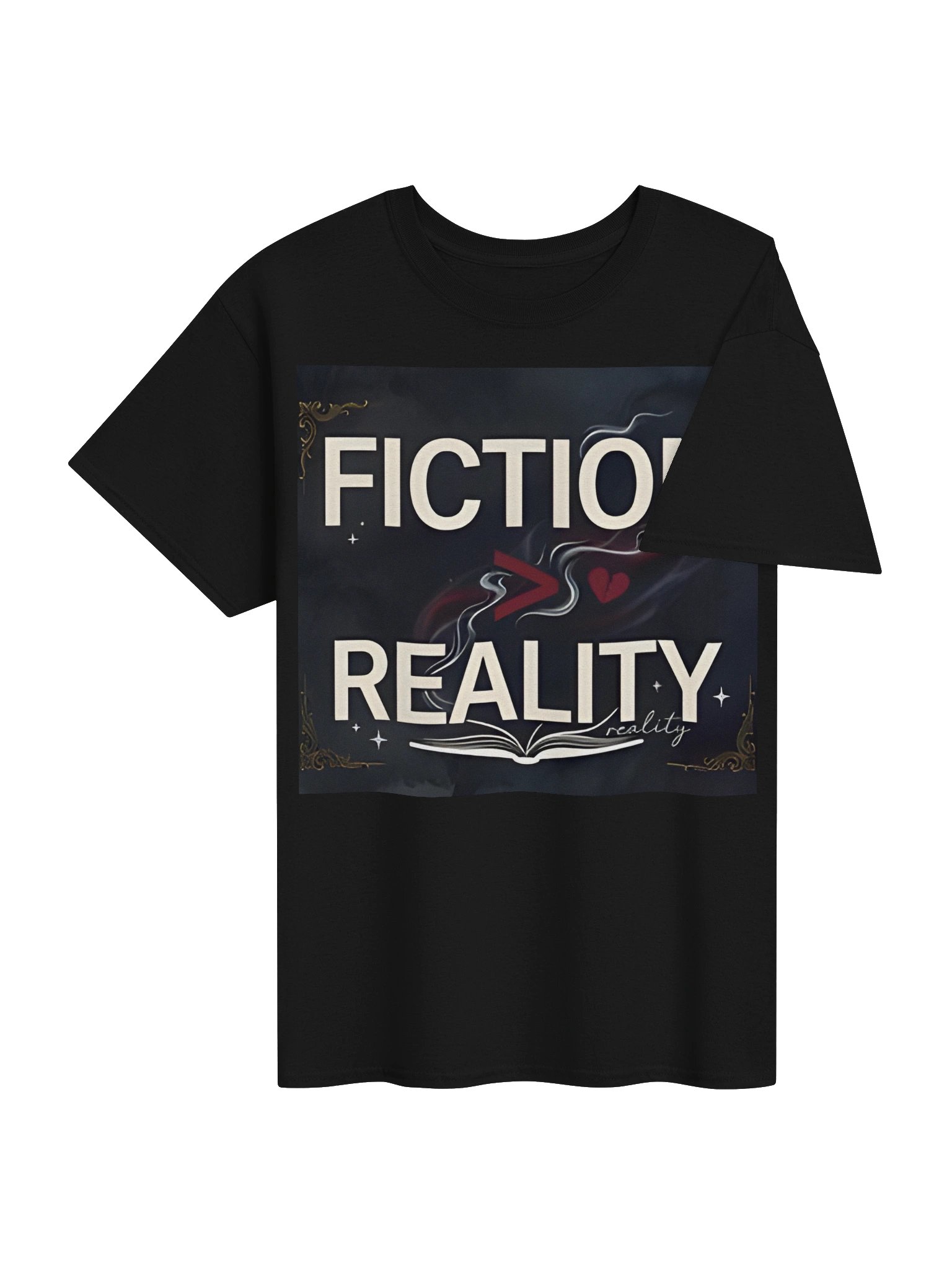 Fiction Over Reality Book Lover T-Shirt for Readers Who Escape Into Books product image (4)