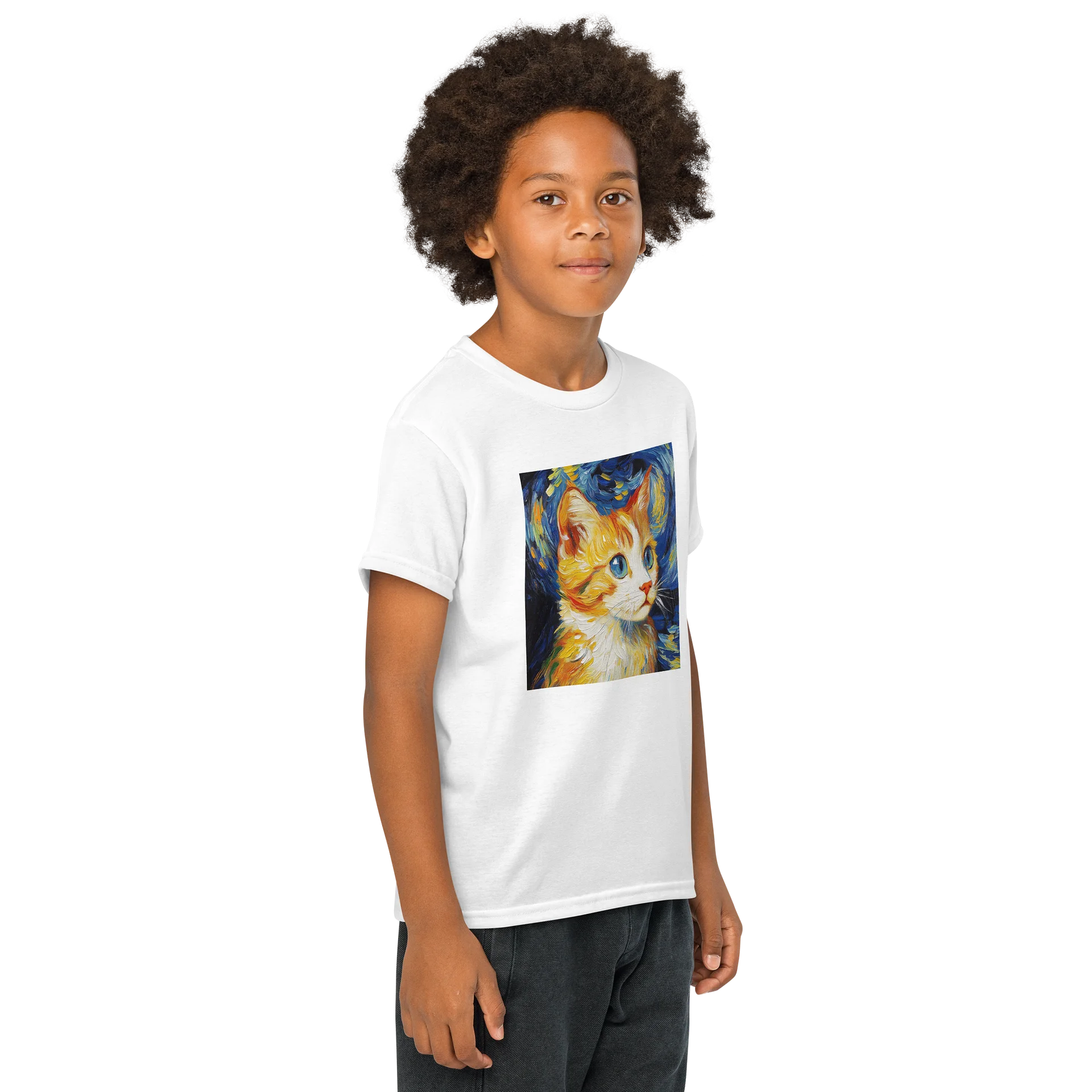 Starry Night Cat Youth Tee product image (12)
