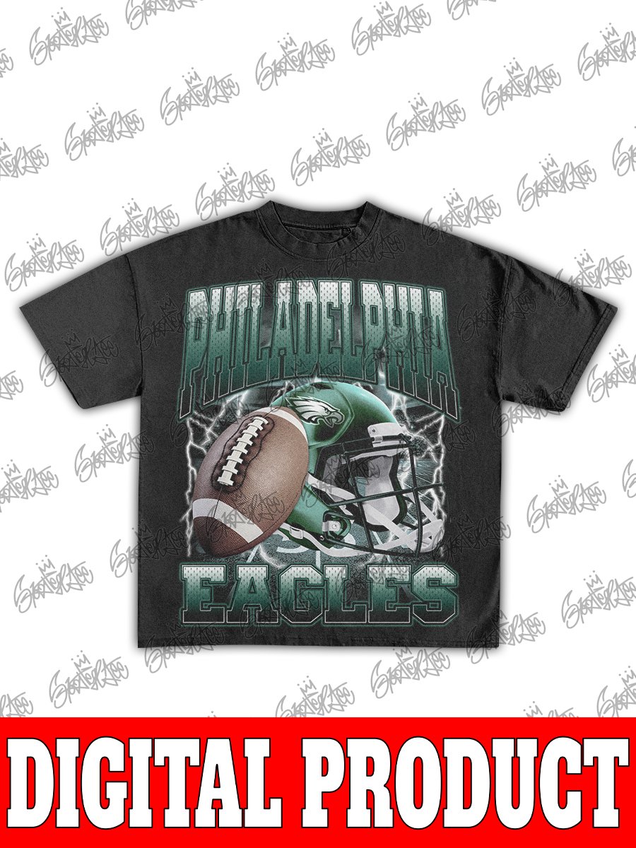 Philadelphia Eagles Vintage Helmet & Football Bootleg Graphic product image (1)