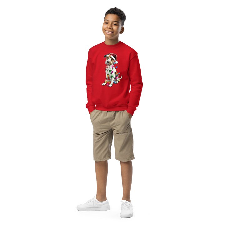 Funny Christmas Wire Fox Terrier(Black, Tan & White) Youth Sweatshirt product image (1)