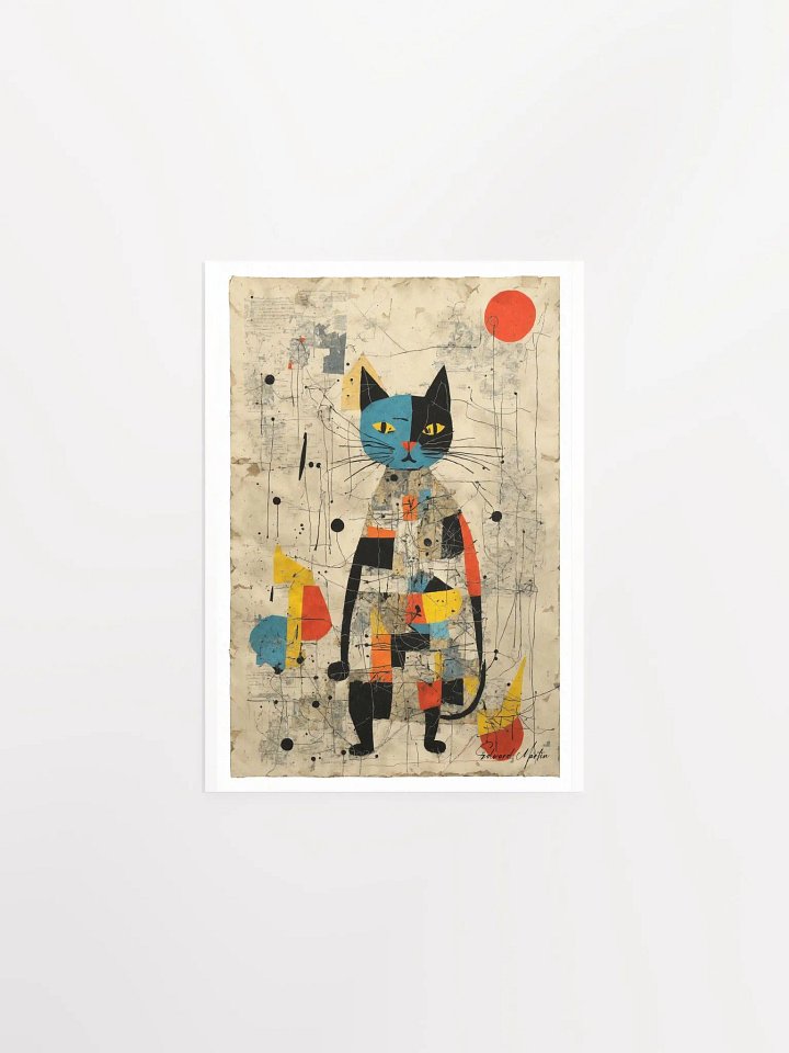 'Sebastian' by Edward Martin-Collage Cat Abstract Art Poster product image (2)