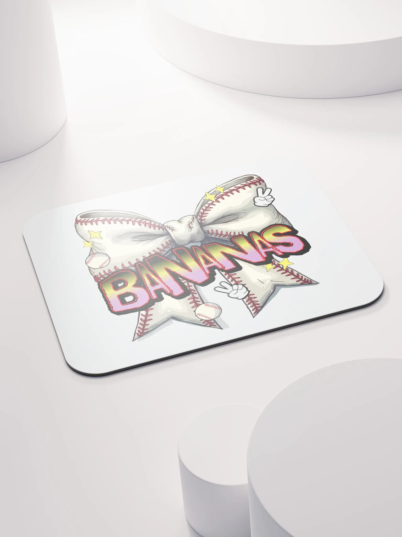 Bananas Bow Baseball Play Mouse Pad product image (4)