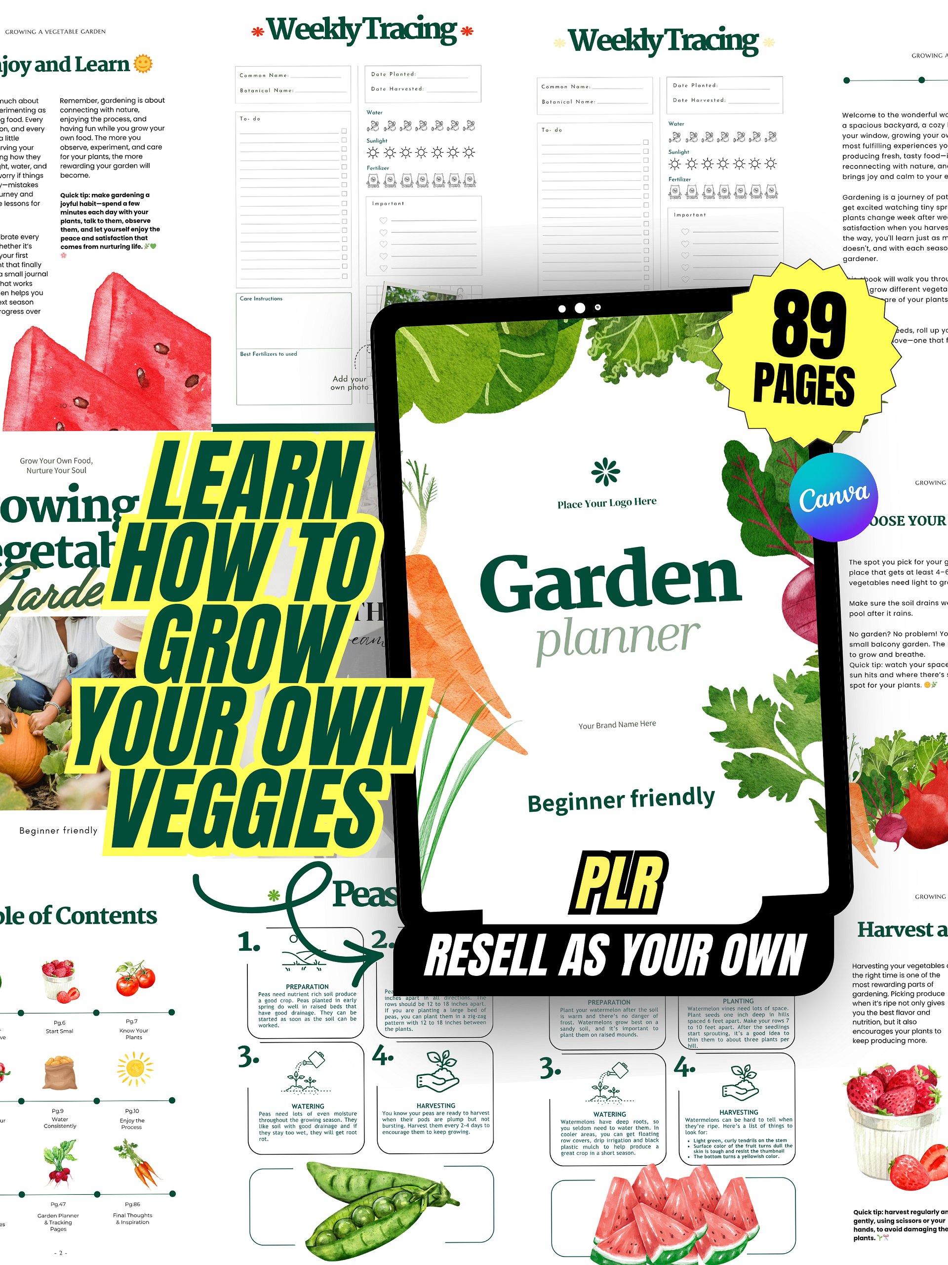 Garden Planner & Growing Guide for Beginners | PLR/MRR Ebook product image (1)