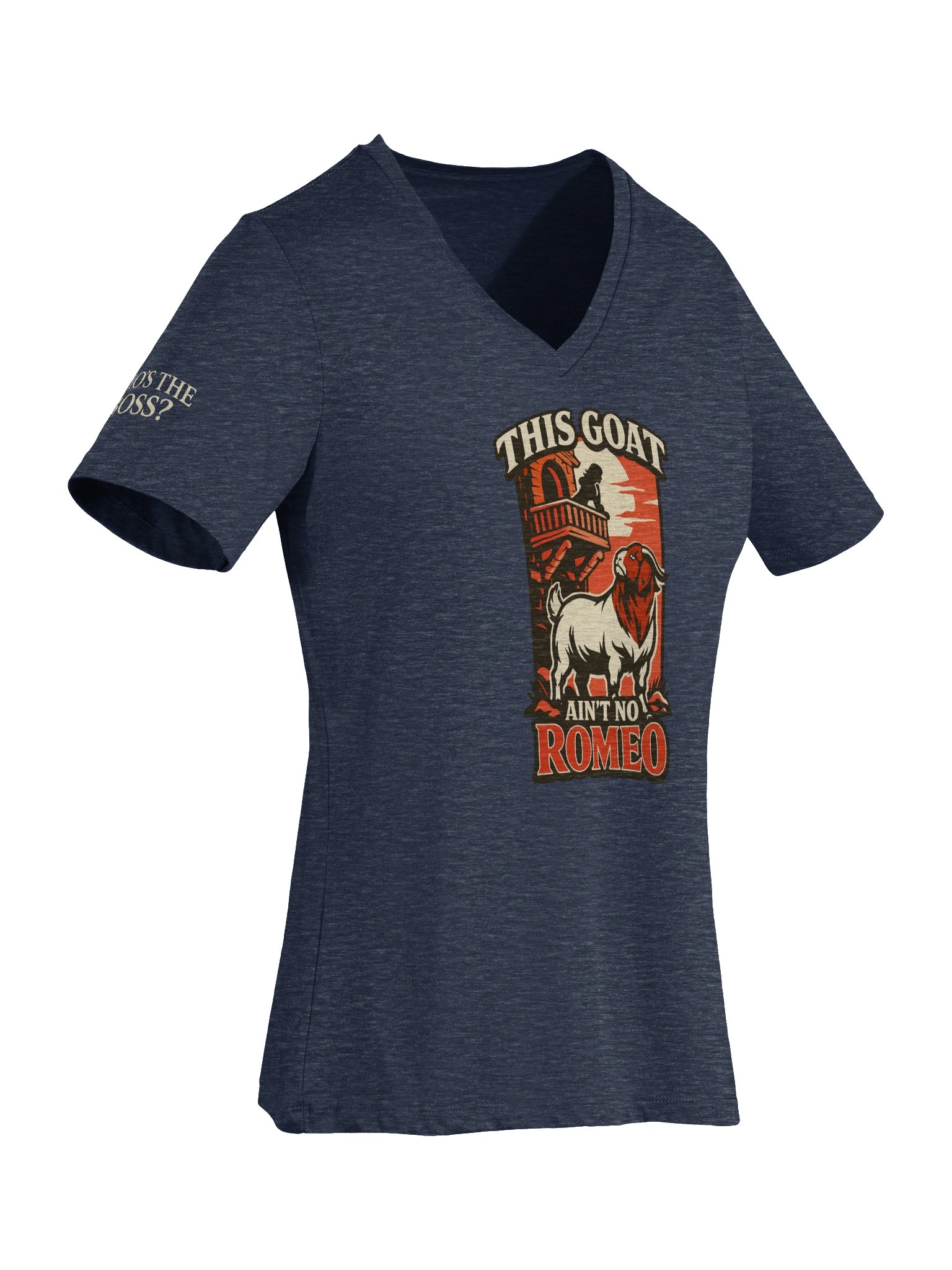 ROUND 44: THIS GOAT AIN'T NO ROMEO WOMEN'S V-NECK product image (7)