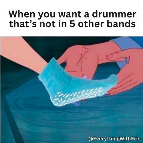 Time for a grippy sock holiday!
.
#drums #everythingwitheric #ericlovley #drummer #musician