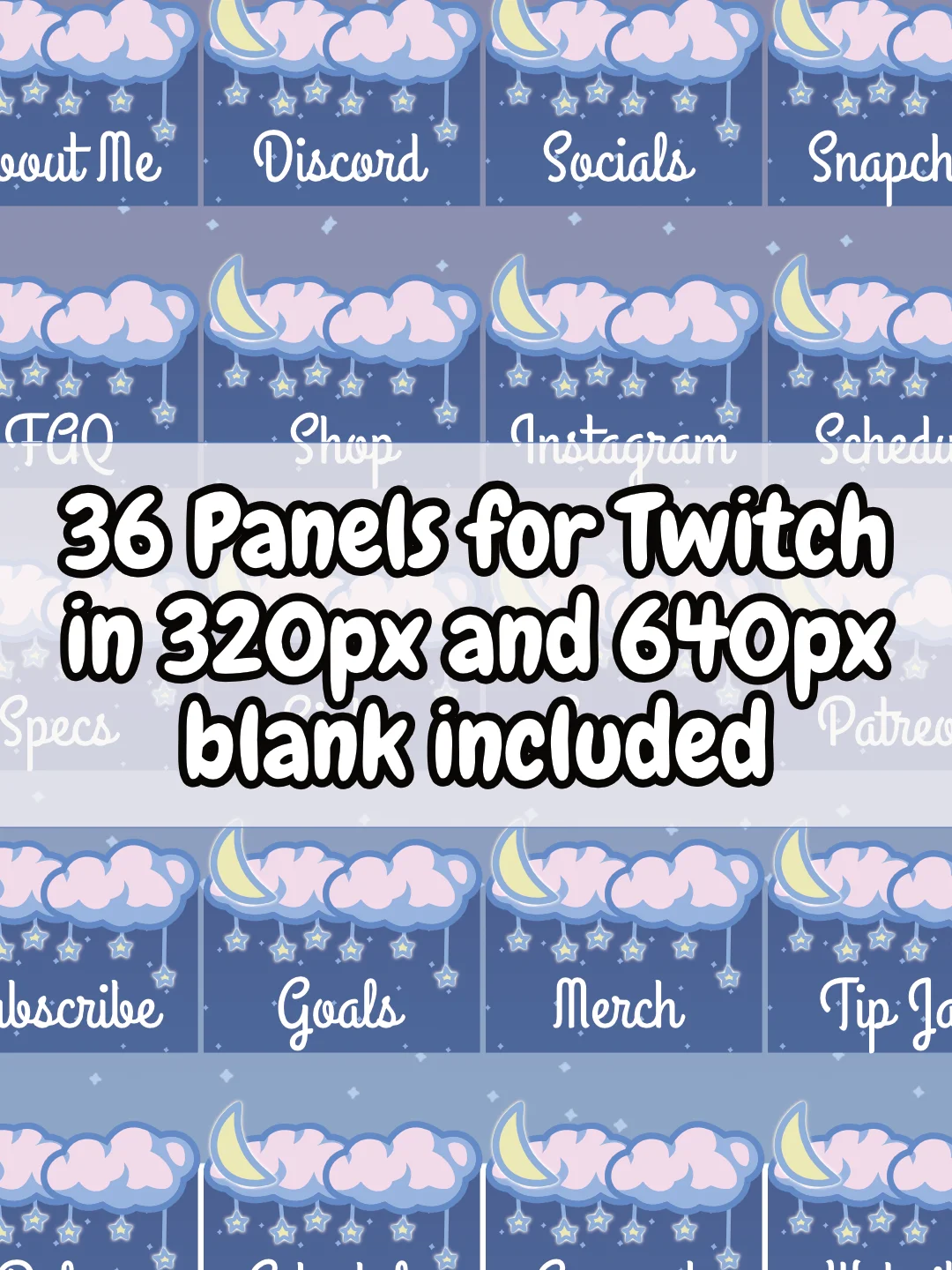Cloudy Night Sky Theme Streaming Panels product image (1)
