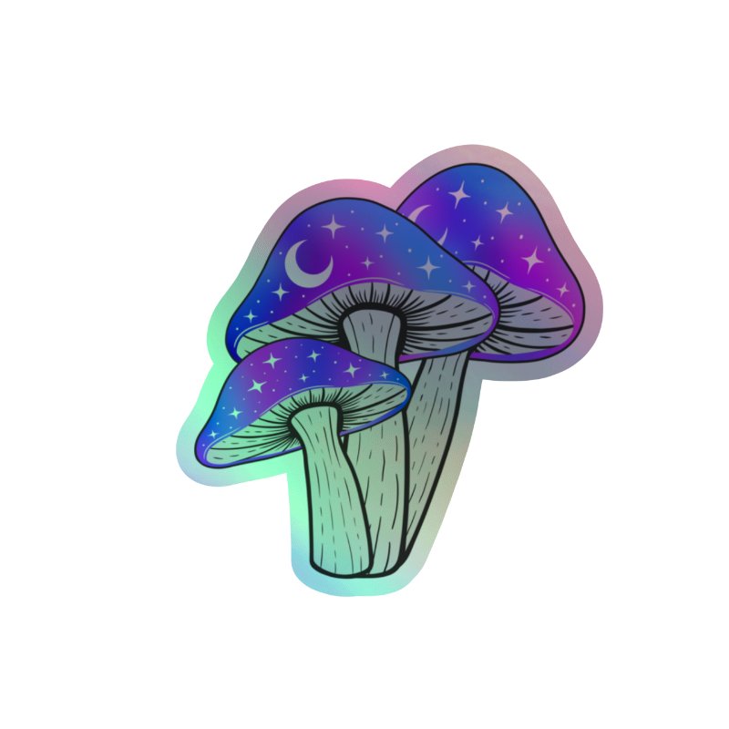 Galaxy Shrooms Holographic Sticker product image (4)