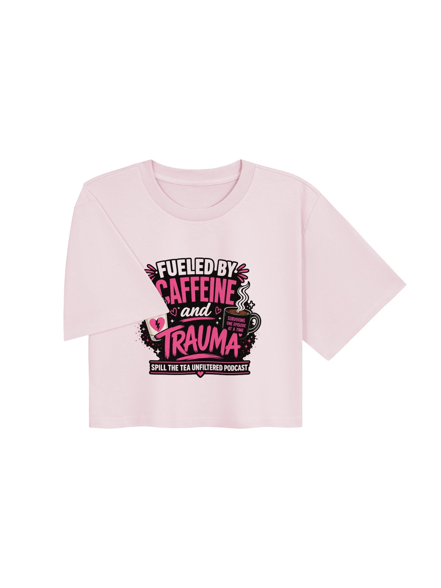 Fueled by Caffeine & Trauma Crop Tee product image (9)