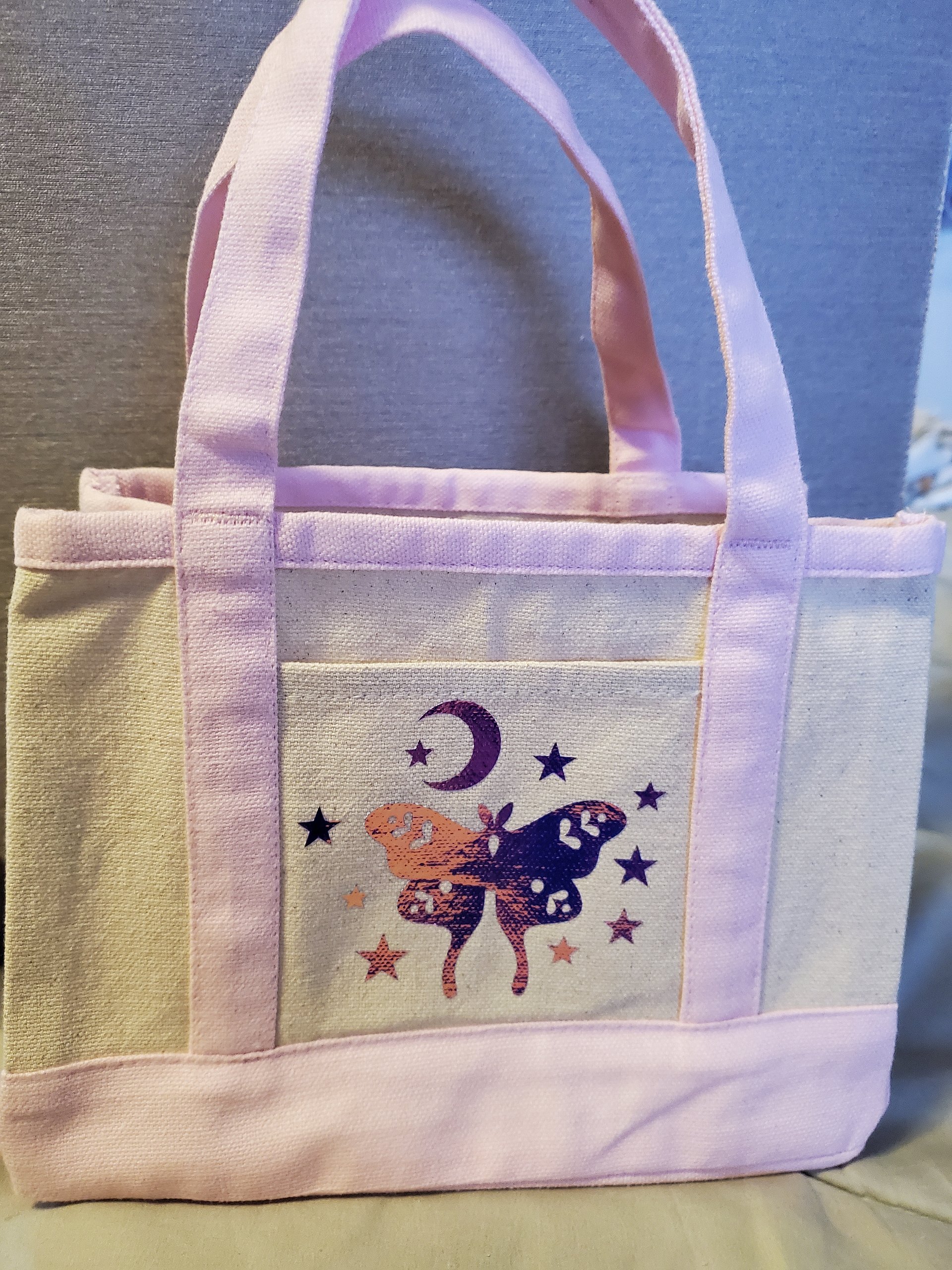 Moon Moth Mini Canvas Tote Bag product image (2)