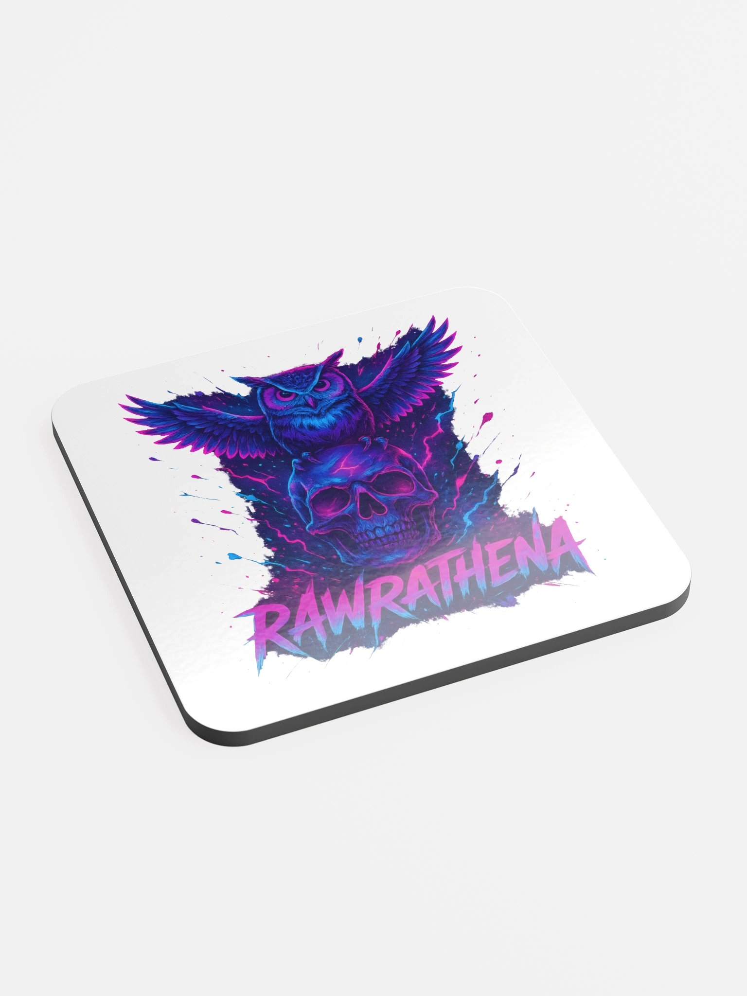 Neon Owl Skull Coaster product image (2)