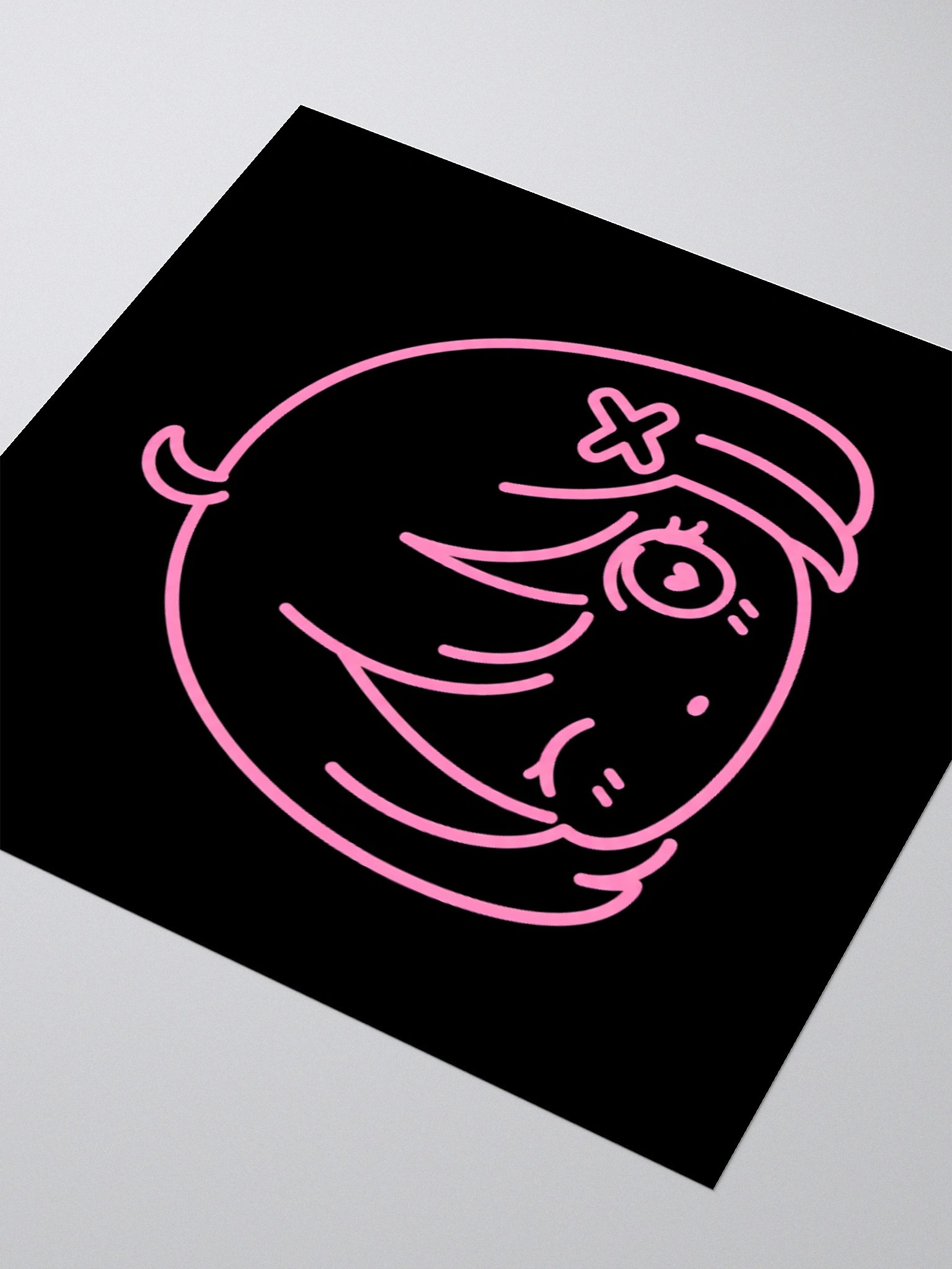 Pink Outline Girl Kiss Cut Sticker product image (3)