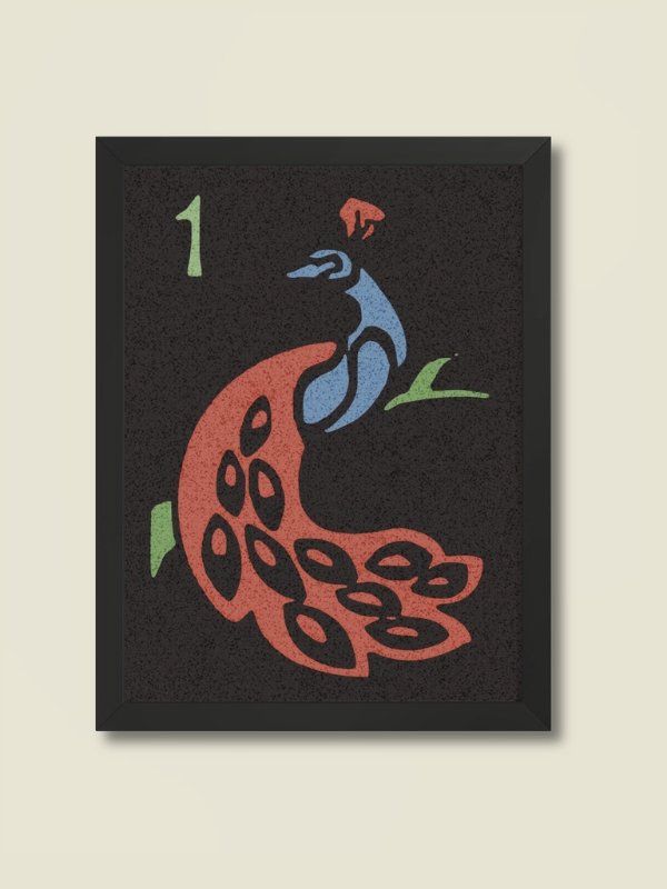 Mahjong 1 of Bamboo Peacock Board Game Room Poster - FRAMED product image (1)
