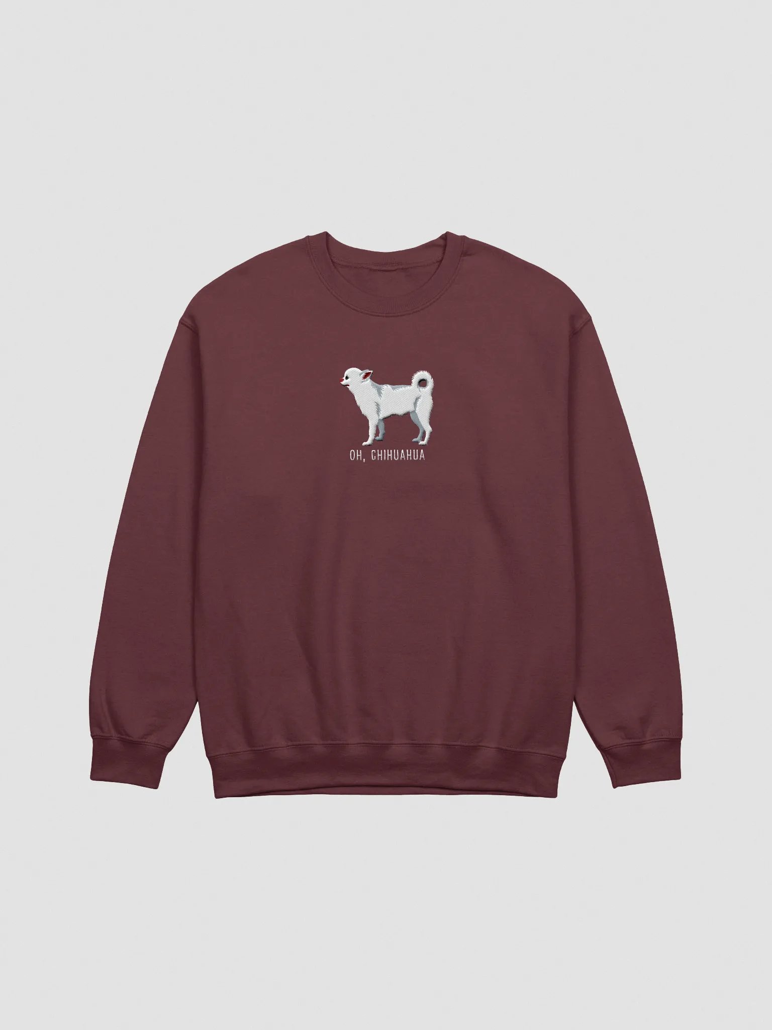 Oh, Chihuahua Sweatshirt (Embroidered) of a Chihuahua(White) product image (3)