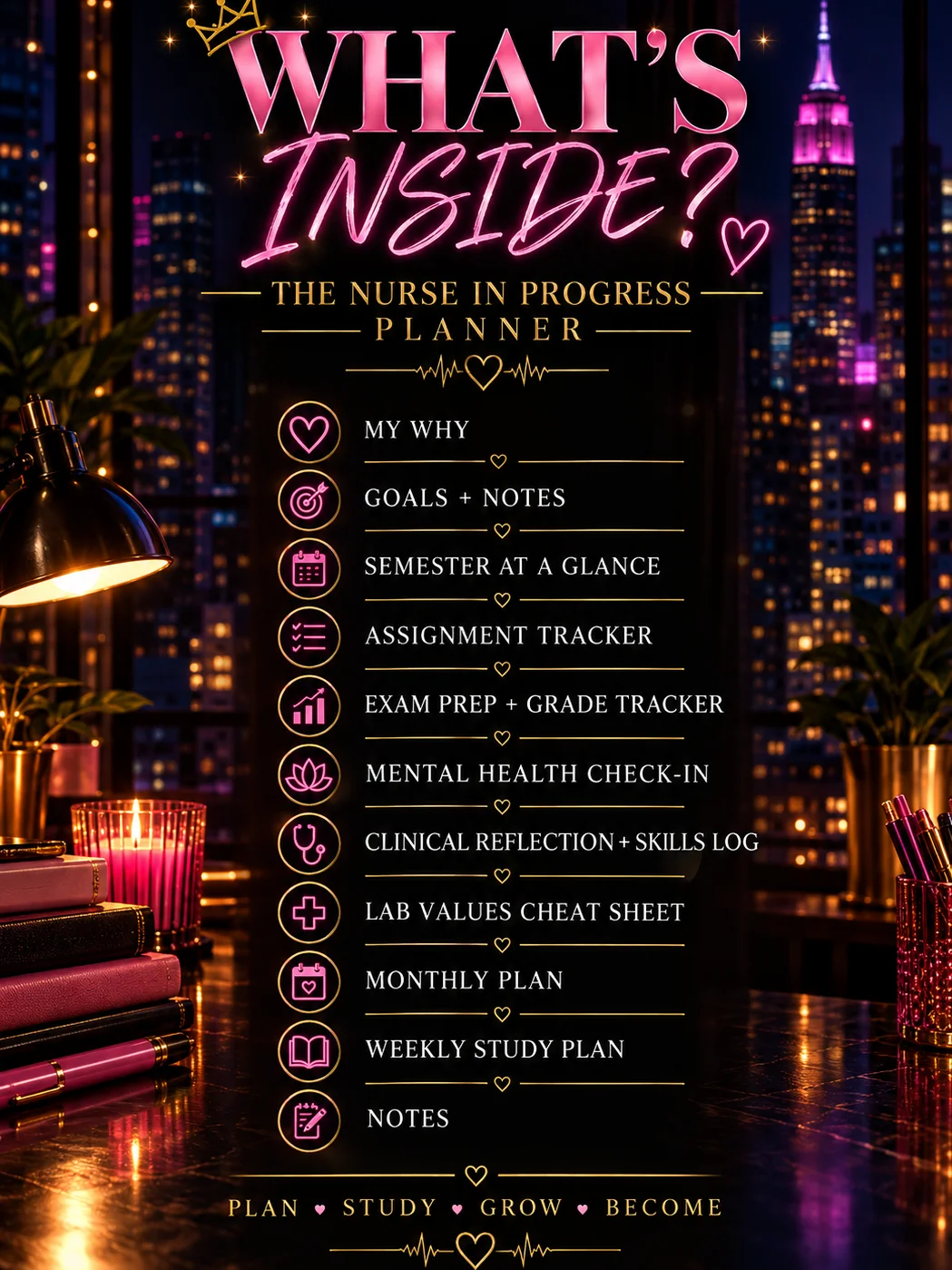 Nurse in Progress— City Luxe Nursing Student Planner product image (2)