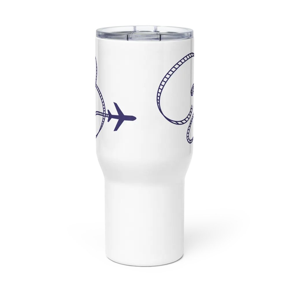 Coaster Breaks Travel Mug with a Handle - White & Navy product image (2)