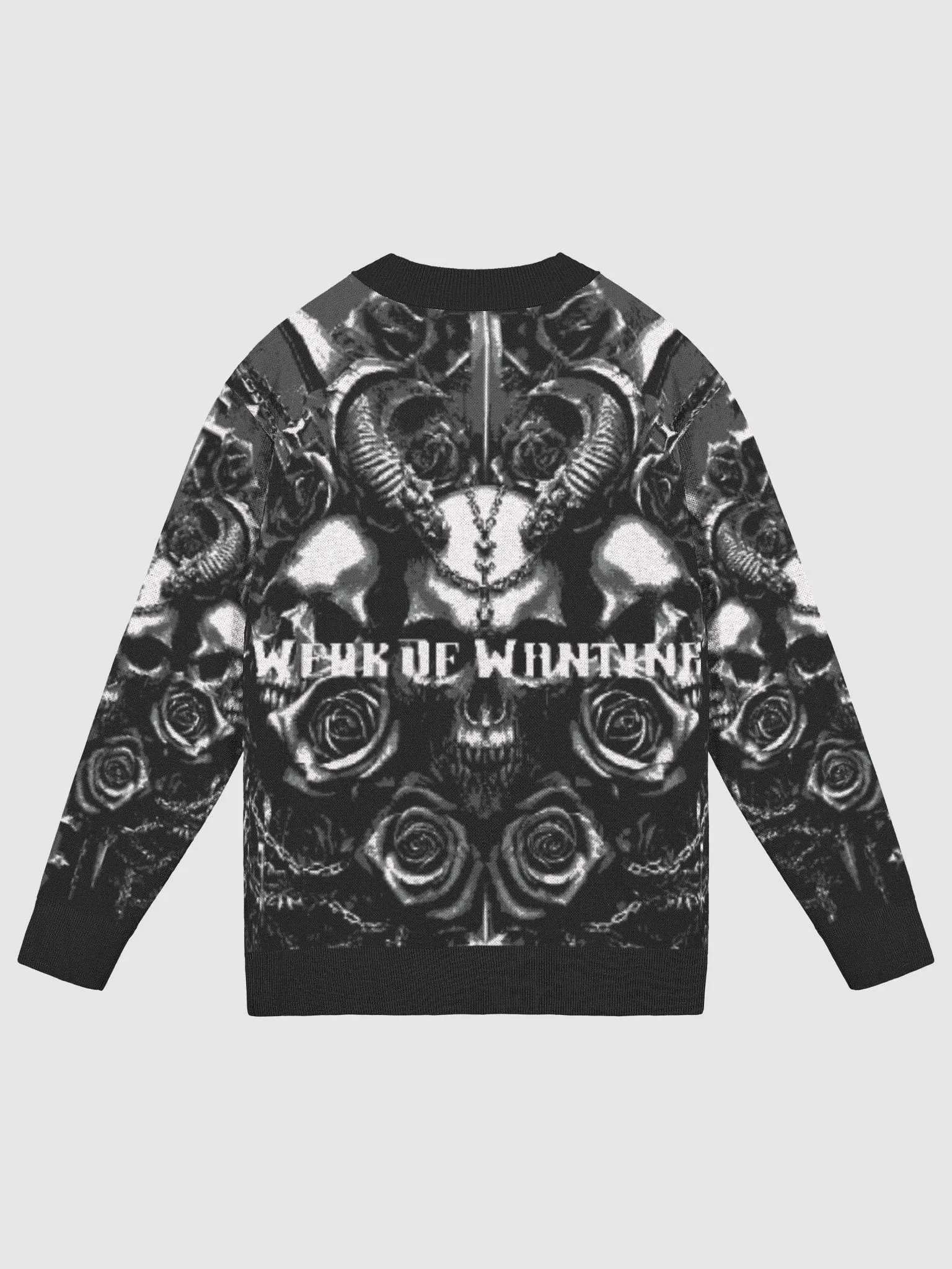 Weak Of Wanting Gothic Knitted Logo Cardigan (Back Print Logo) product image (2)