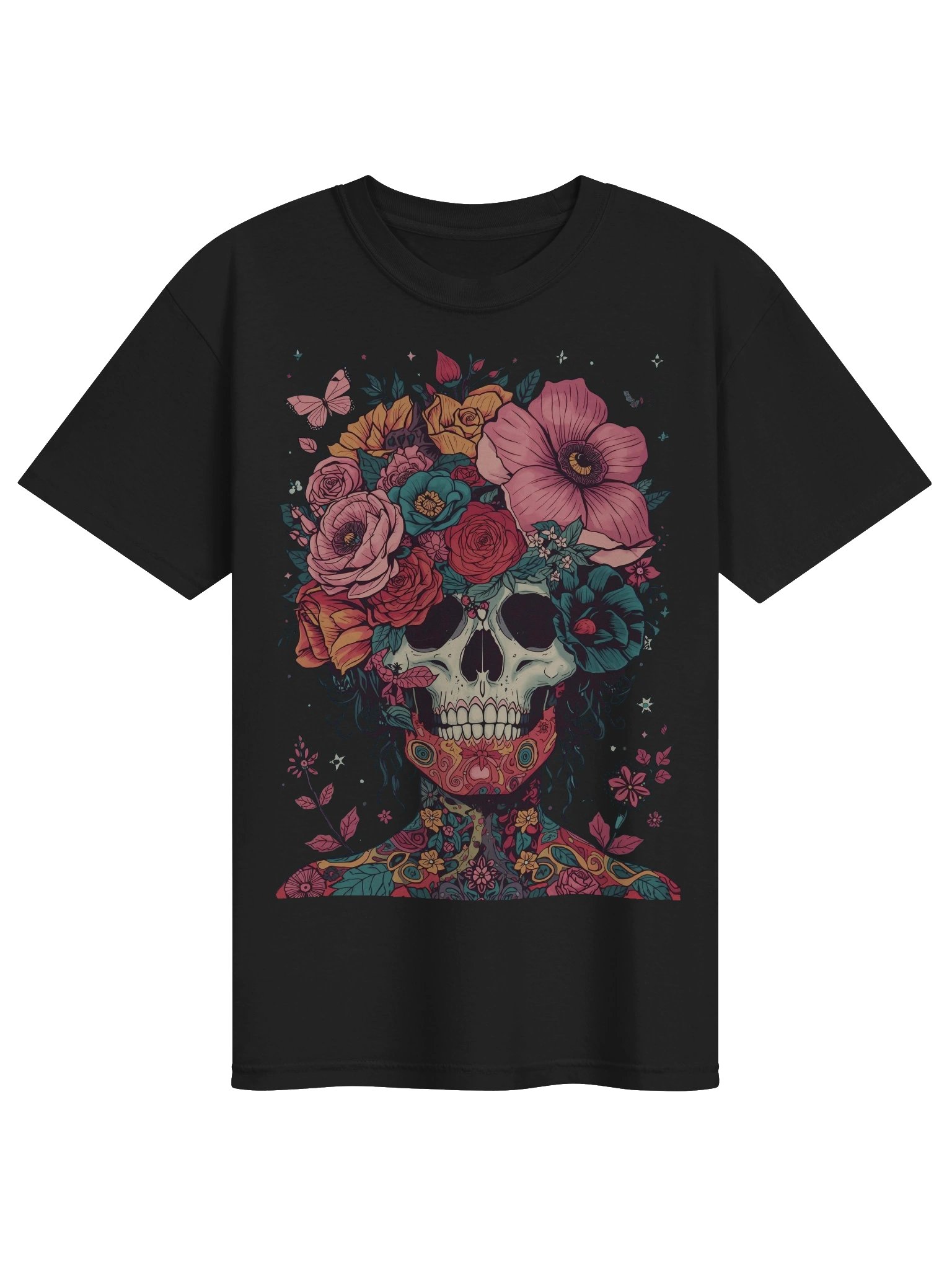 Blooming Skull Crown Heavyweight Tee product image (1)