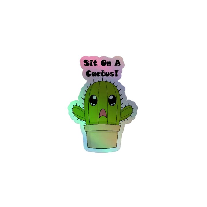 Sit on a cactus sticker product image (1)