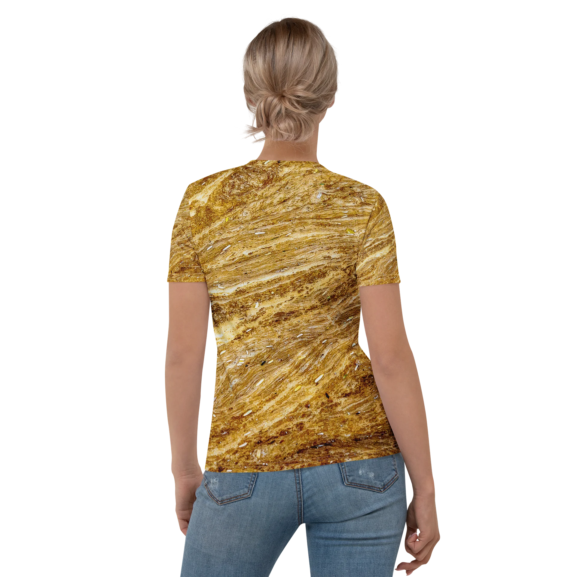 Golden Strata All-Over Print Women's Crew Neck T-Shirt product image (1)