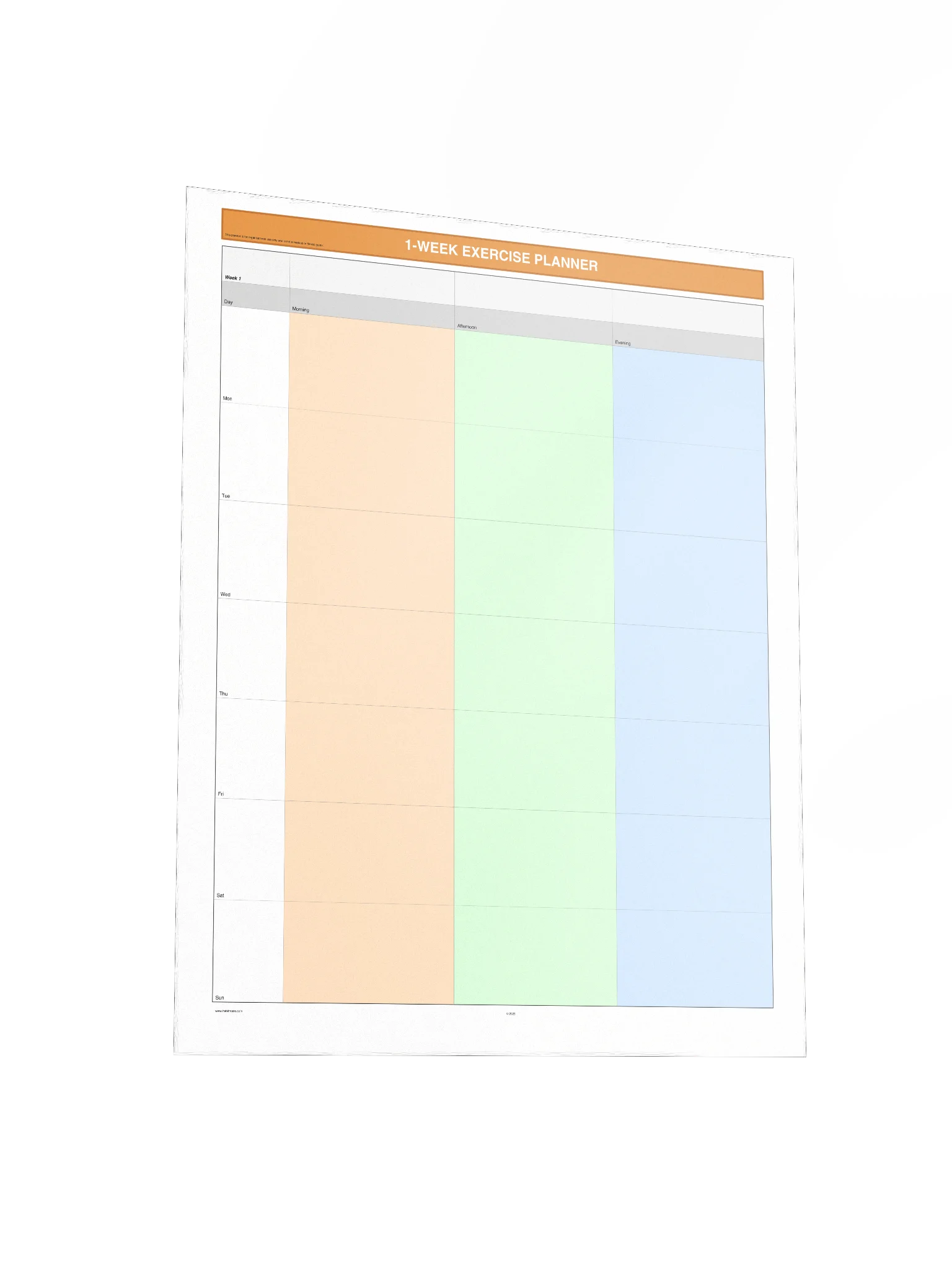 1 Week Exercise Planner product image (4)