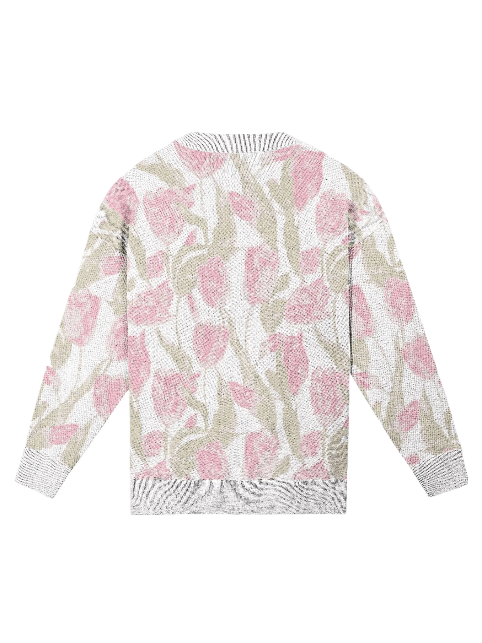 Pink Tulips Knit Crewneck Sweater product image (10)