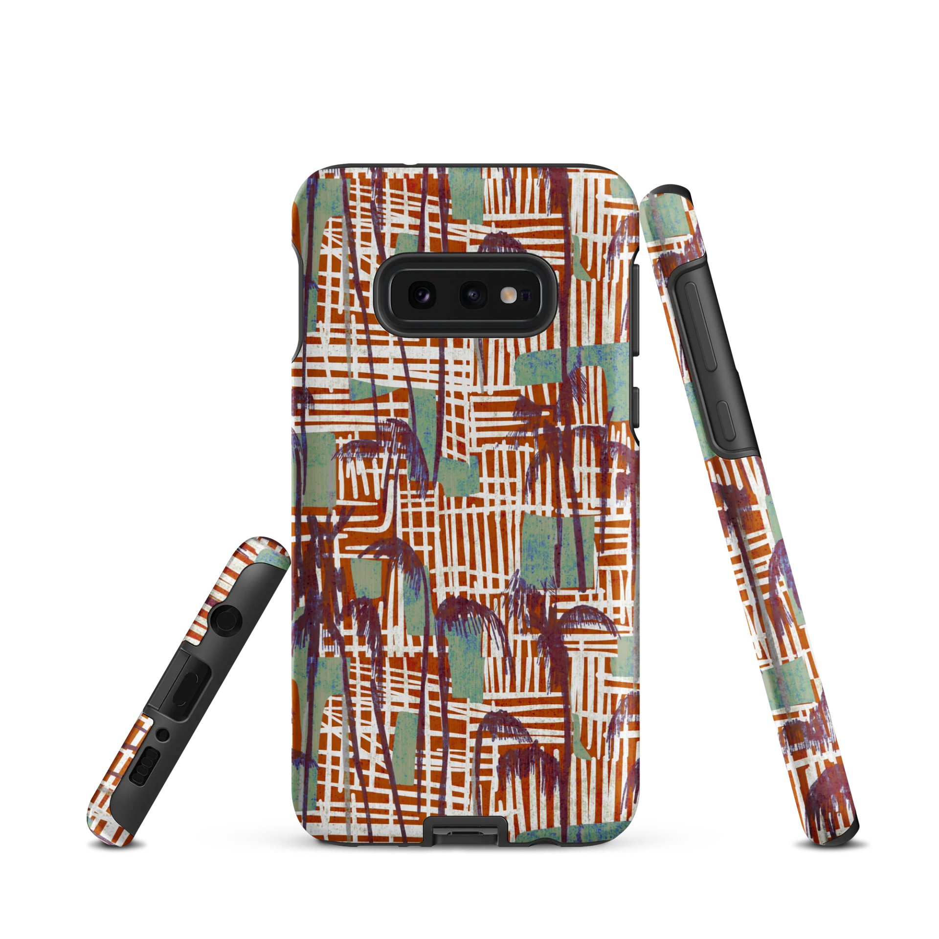 Tropical Palm Grid Samsung® Tough Case in Sienna product image (2)