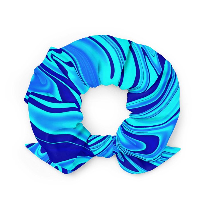 Scrunchie - Light and Dark Blue Digital Fluid Art product image (1)