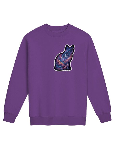 Galaxy Black Cat Heart Crewneck