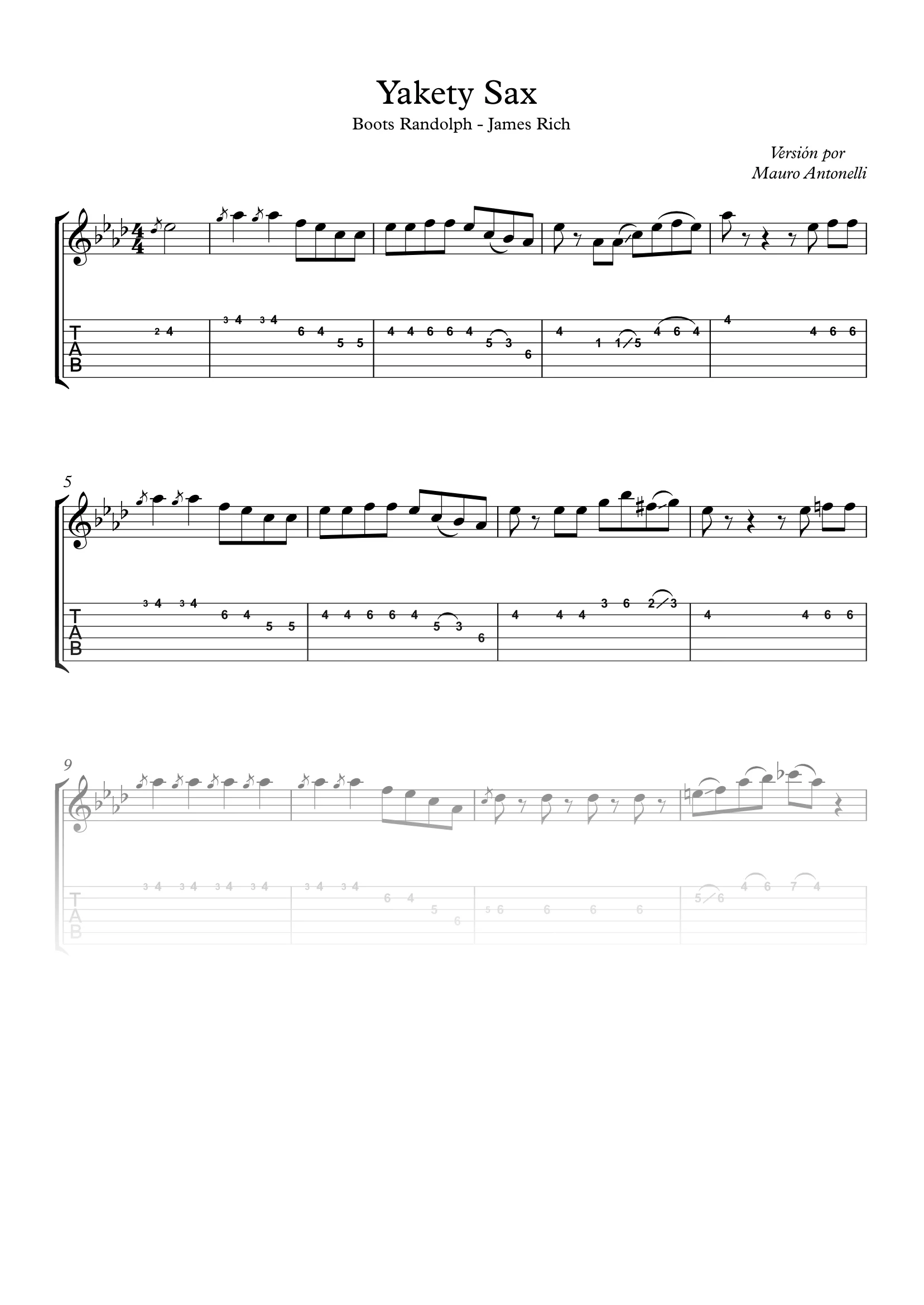 Yakety sax - Partitura + Tabs + Acordes + Pista product image (1)