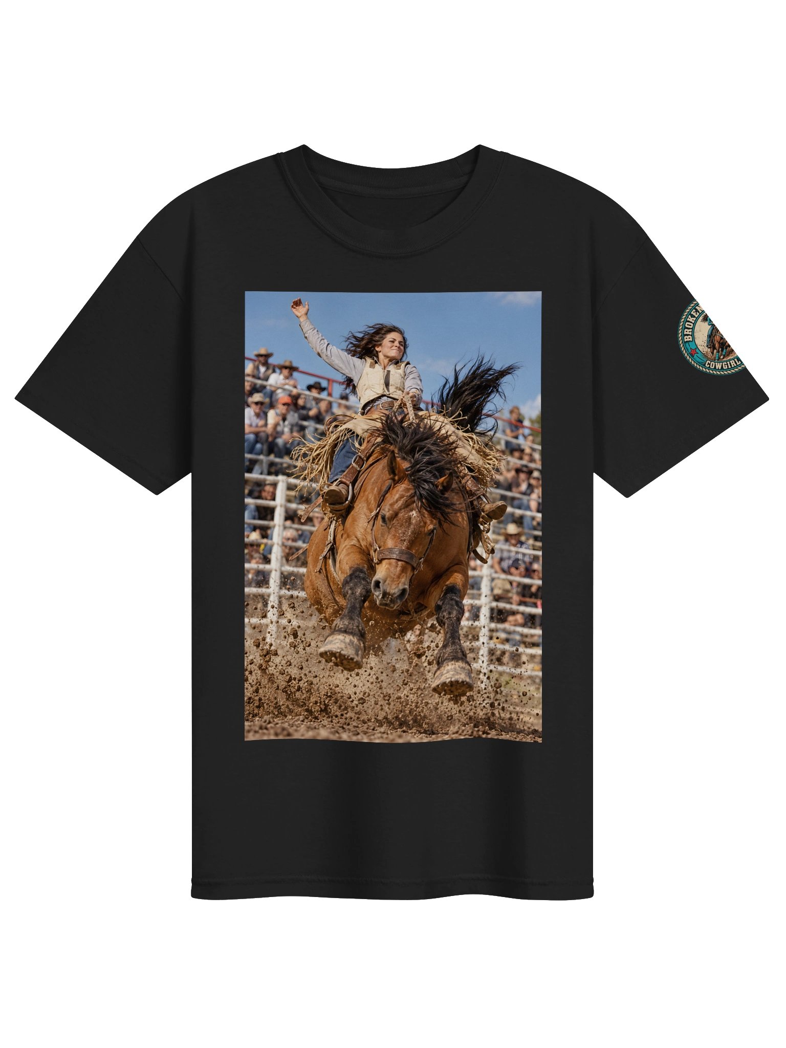 Bronc Riding T-Shirt | Broken Rodeo Cowgirl Division Shirt product image (3)