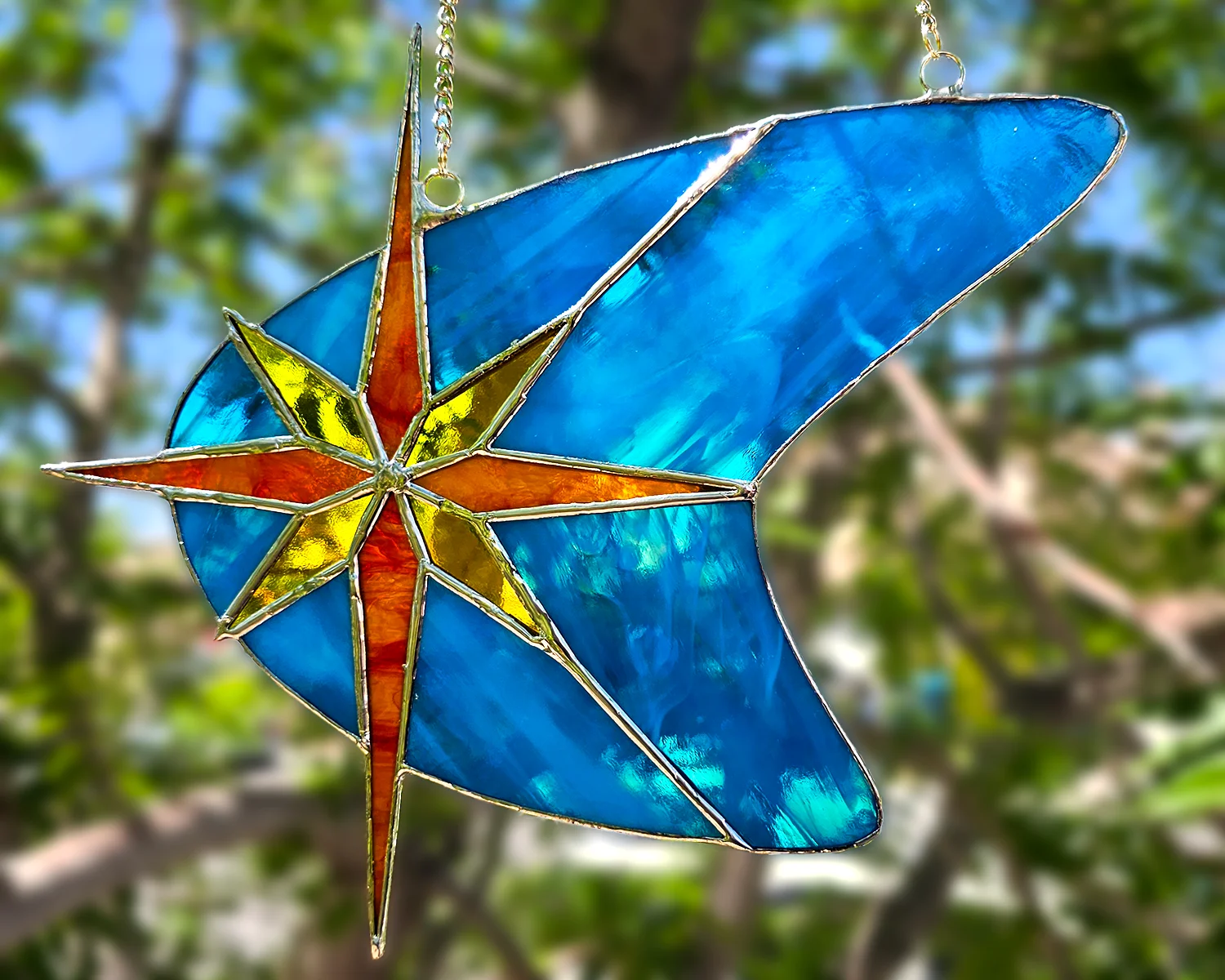 Retro Star Stained Glass Suncatcher product image (2)