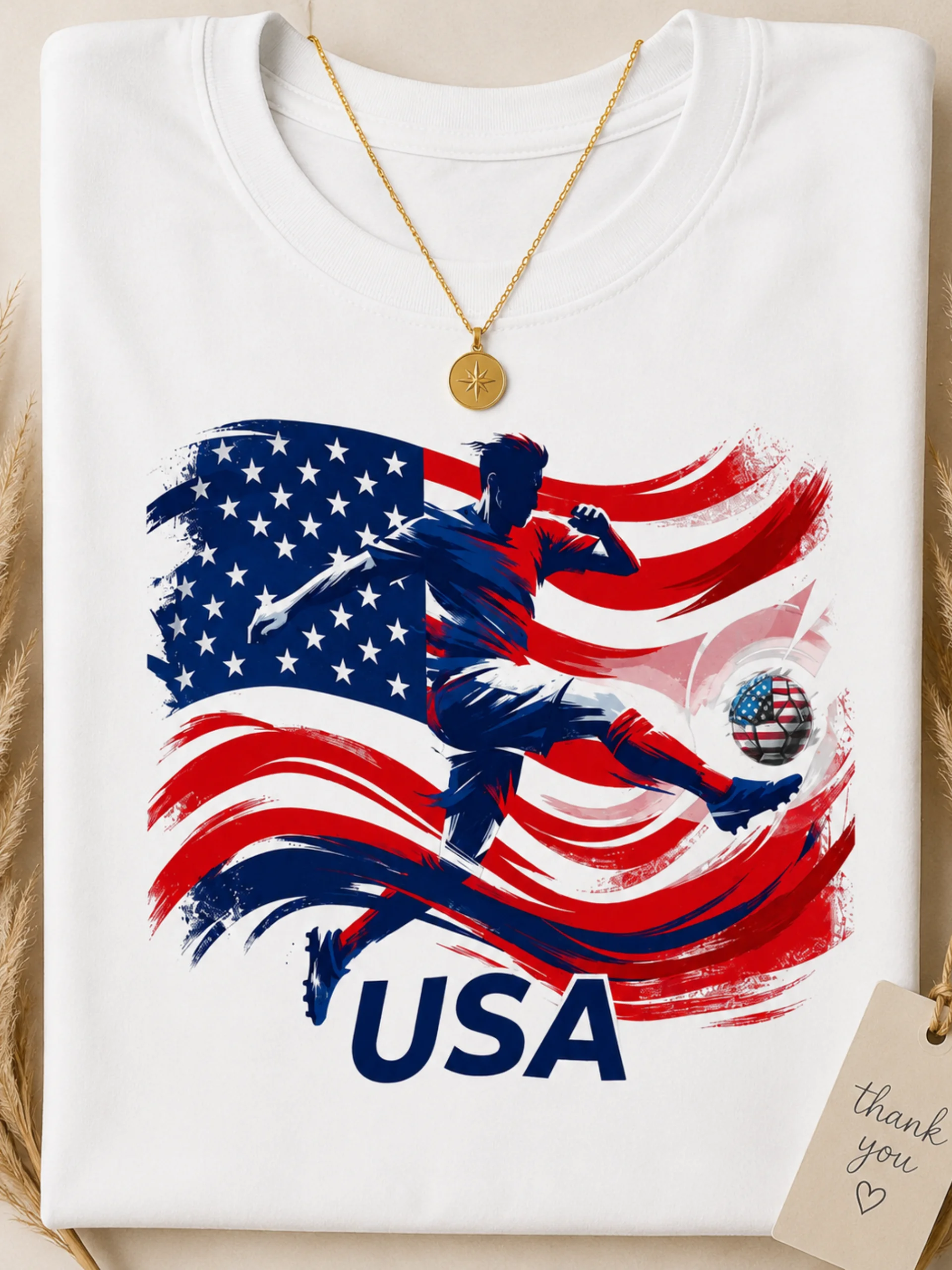 USA Soccer Pride Graphic Tee | World 2026 Patriotic Football Shirt product image (1)
