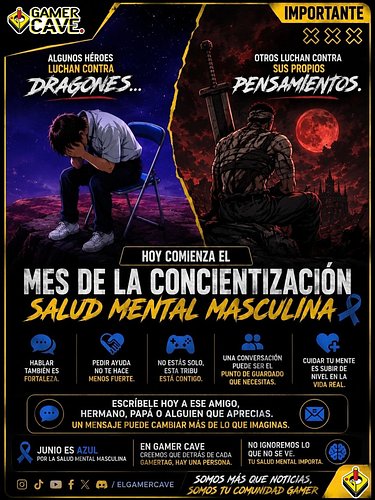 💙⚔️ Algunos héroes luchan contra dragones…
otros luchan contra sus propios pensamientos.

Hoy comienza el Mes de la Concienti...
