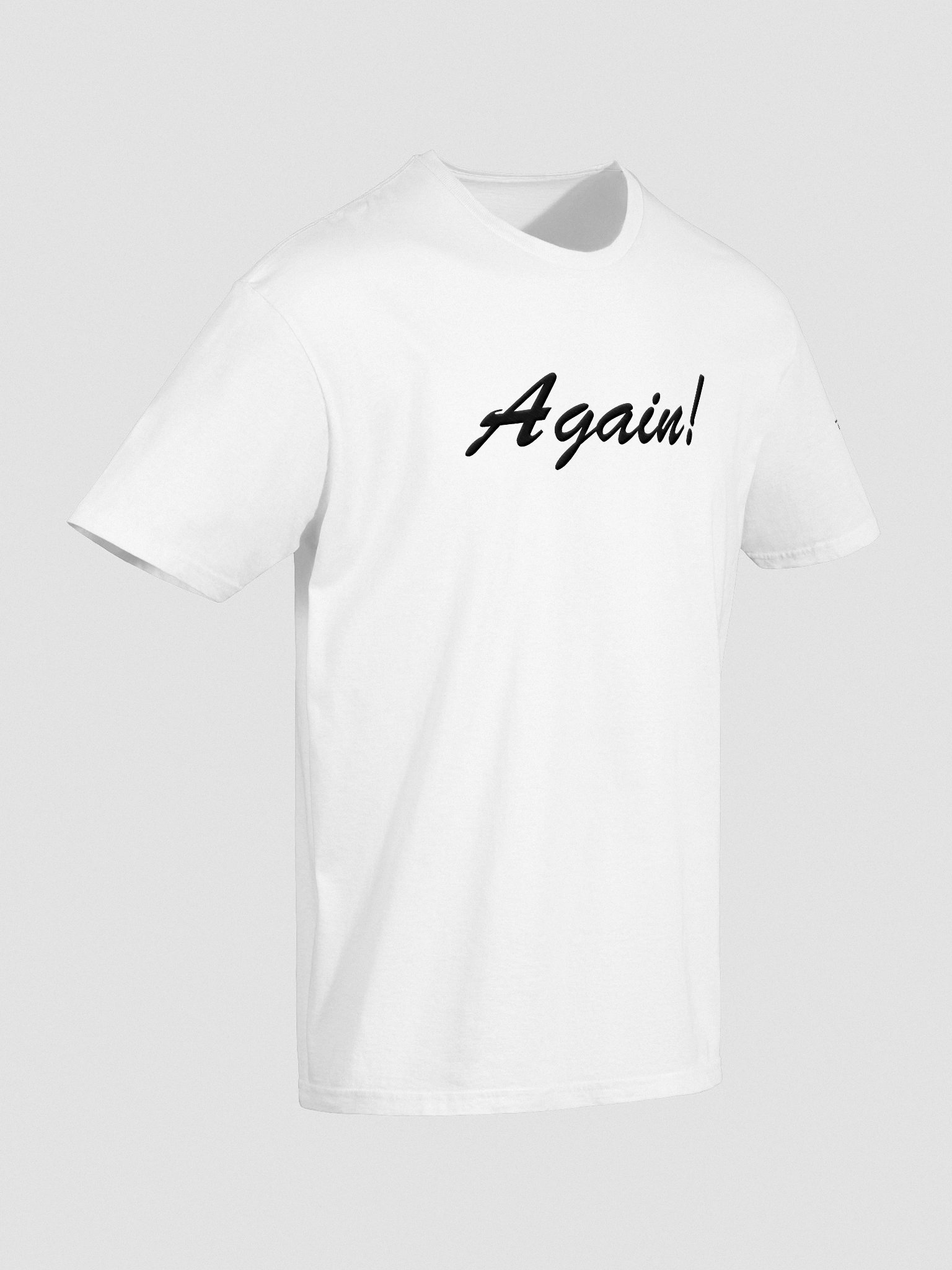 'Again!' Embroidered Emblem Unisex T-Shirt (White) product image (6)