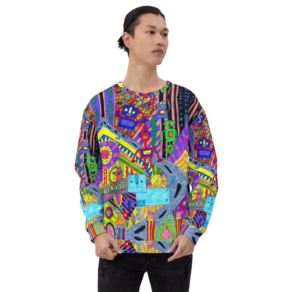 Abstract Colourful Doodle Robots Unisex Sweatshirt product image (2)