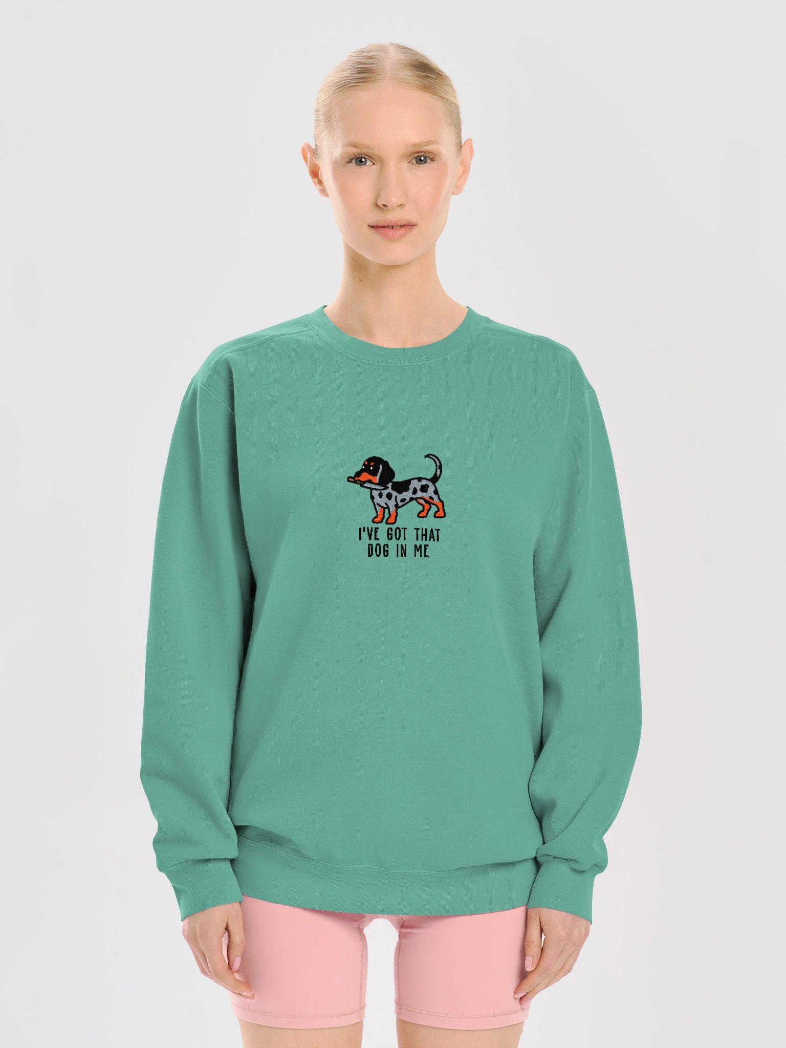 I've Got That Dog In Me Funny Chibi-Style Embroidered Premium Sweatshirt for Dachshund(Dapple) Owners product image (29)