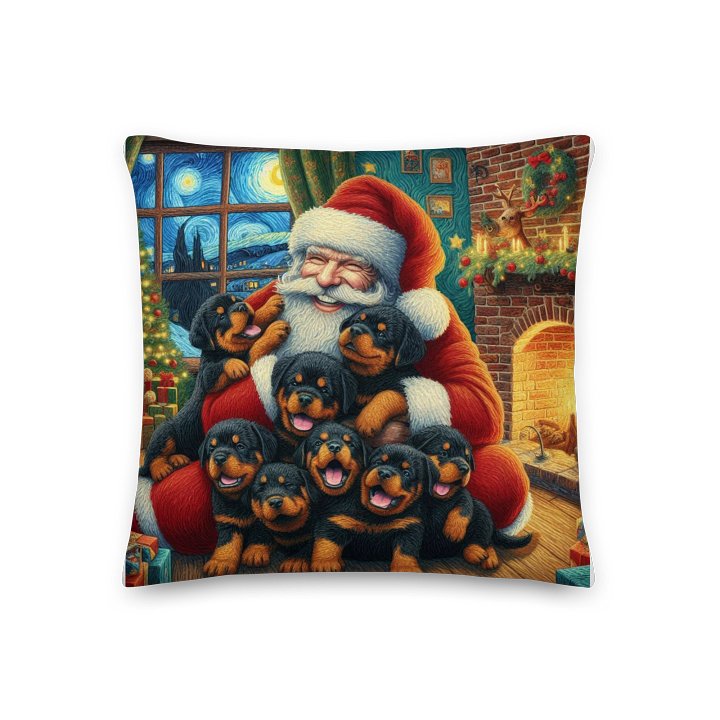 Rottweiler Santa's Puppy Party Pillow product image (3)
