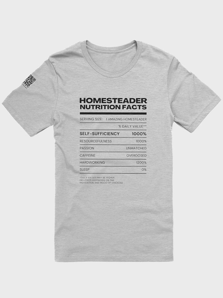 Homestead Nutrition Facts T-shirt (Black Text) product image (1)