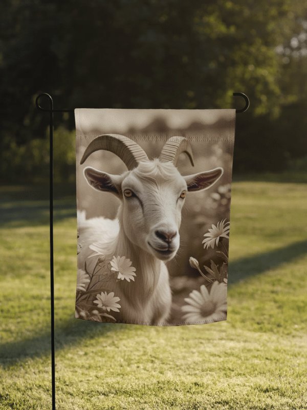 Vintage Goat Among Daisies Farm Flag product image (3)