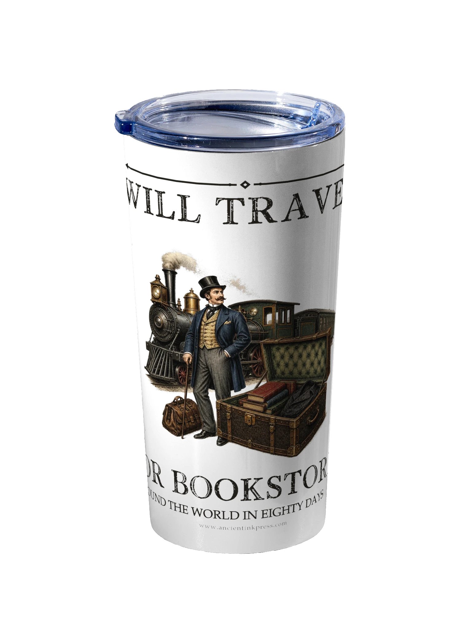 Will Travel For Bookstores -- Around the World in Eighty Days 20oz Tumbler product image (2)