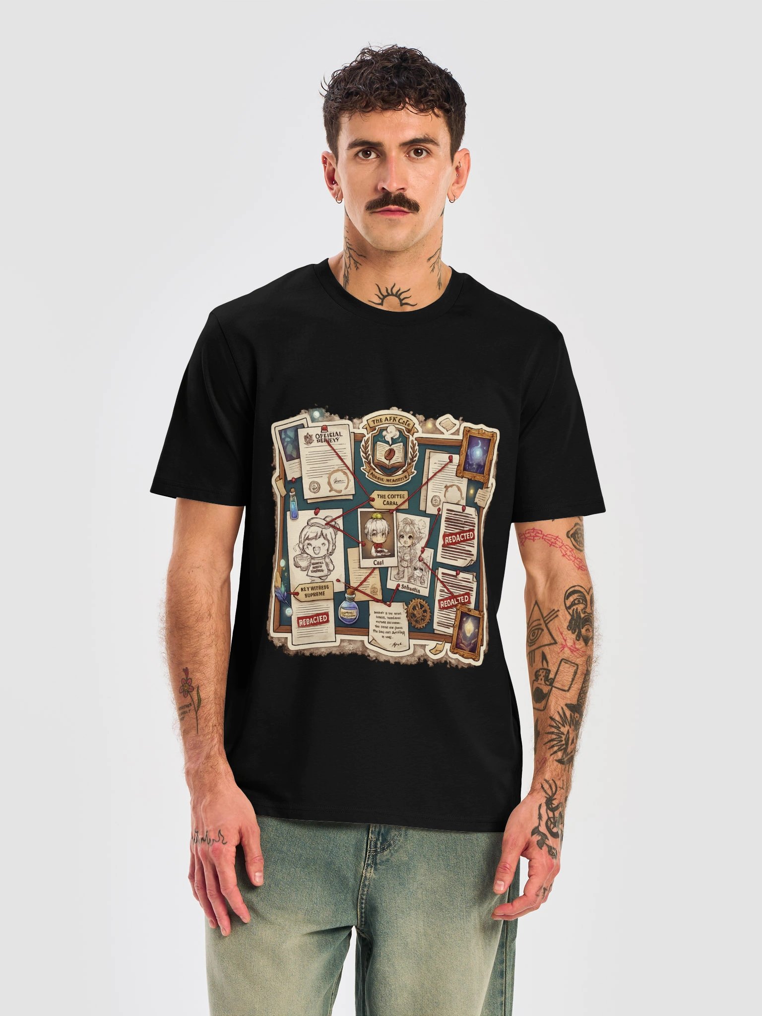 The Coffee Cabal Investigation Board | AFK Cafe Magic Academy Tee product image (5)
