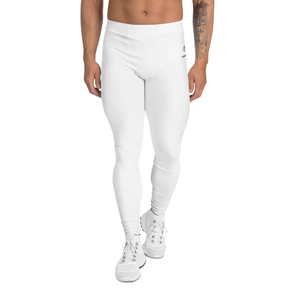 Men's Performance Slim Fit White Leggings - Graphic Grove product image (1)